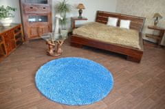 Dywany Lusczów Guľatý koberec SHAGGY HIZA 5 cm modrý, velikost kruh 100