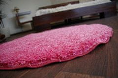 Dywany Lusczów Guľatý koberec SHAGGY HIZA 5 cm ružový, velikost kruh 120