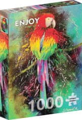 ENJOY Puzzle Farebný papagáj 1000 dielikov