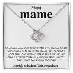 Lovilion Dámsky strieborný náhrdelník so zirkónovými kryštálikmi + exkluzívna kartička so správou - Mojej mame - darček na Valentína pre mamu | SAMIRA