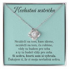 Lovilion Dámsky strieborný náhrdelník so zirkónovými kryštálikmi - Nevlastná sestrička - valentínsky darček pre sestru | NILAH