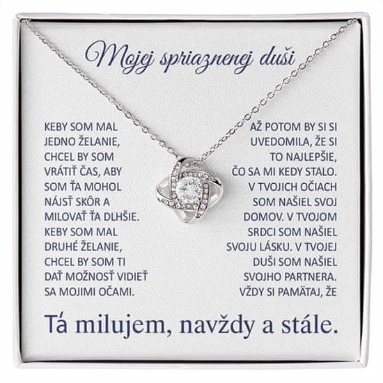 Lovilion Dámsky strieborný náhrdelník so zirkónovými kryštálikmi - Mojej spriaznenej duši - romantický darček pre ženu na Valentína | SONA