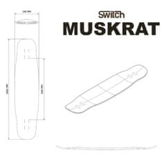 Switch Boards Switch Longboard Set Muskrat pro freestyle a freeride 100cm, Paris trucks, 3D grafika, 65mm wheels, PU sidewalls, voděodolný, vrstva proti poškrábání