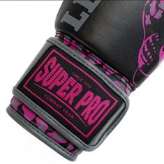 Noah Detské boxerské rukavice SUPER PRO Leopard - čierna/ružová
