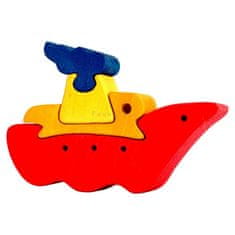 Fauna Drevená mini puzzle loď, FAUNA