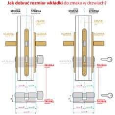 Giełdziński A.Met Vložka 55/55 mosadz pre zámok dverí 3 kľúče