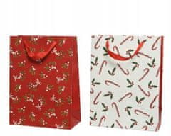 Kaemingk  Vianočný vzor papierovej darčekovej tašky 32 cm