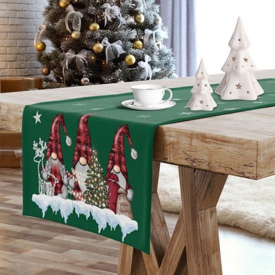 MONDO ITALIA Vianočný behúň na stôl Škriatkovia 4, 40x180 cm