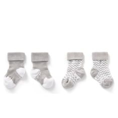 KipKep Detské ponožky Stay-on-Socks 6-12m 2 páry Silver Grey