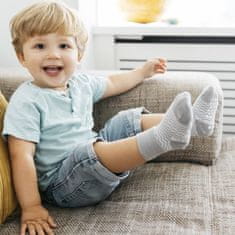 KipKep Detské ponožky Stay-on-Socks ANTISLIP 12-18m 1pár Ziggy Grey