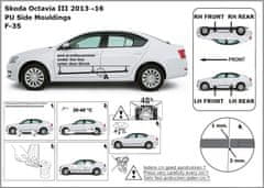 Rider Ochranné lišty bočných dverí, Škoda Octavia III, 2013-2020, Combi, Sedan
