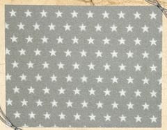 INFANTILO Farebná FLANELOVÁ plienka 70x80cm - Biele hviezdy na sivom
