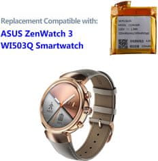 YUNIQUE GREEN-CLEAN Náhradná batéria kompatibilná s inteligentnými hodinkami ASUS ZenWatch 3 (WI503Q) C11N1609 so sadou náradia