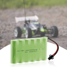 YUNIQUE GREEN-CLEAN 1 kus 7.2V 2400mAh Ni-MH AA nabíjateľná batéria s SM-2P 2Pin zástrčkou a USB nabíjacím káblom pre RC nákladné vozidlá