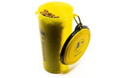 limaya cestovný zásobník pre psy a mačky na vodu a granule vrátane silikónovej misky žltá