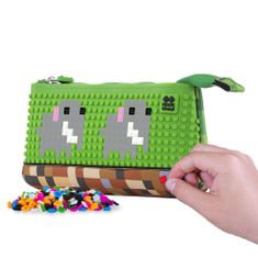 Pixie Crew Školské púzdro Minecraft vrátane pixelov zeleno-hnedé veľké