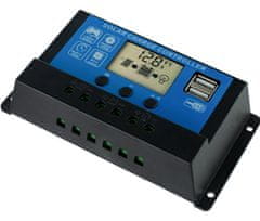 Volt FVE Solárny regulátor PWM VOLT 12-24V/20A+USB pre Pb batérie