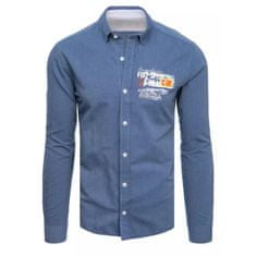 Dstreet Pánska košeľa TEAM indigo modrá dx2282 XL