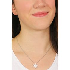 Amen Krásny strieborný náhrdelník so zirkónmi Flower of Life CLFLLIBNZ3 (retiazka, prívesok)