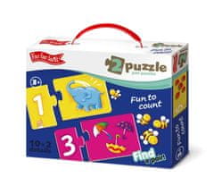 Farfarland Vzdelávacie puzzle - "Zábavné počítanie (Double)". Farebné puzzle pre batoľatá. Učebné hračky pre deti
