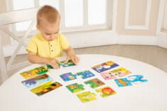Farfarland Vzdelávacie puzzle - "Čí dom? (Double)". Farebné puzzle pre batoľatá. Učebné hračky pre deti