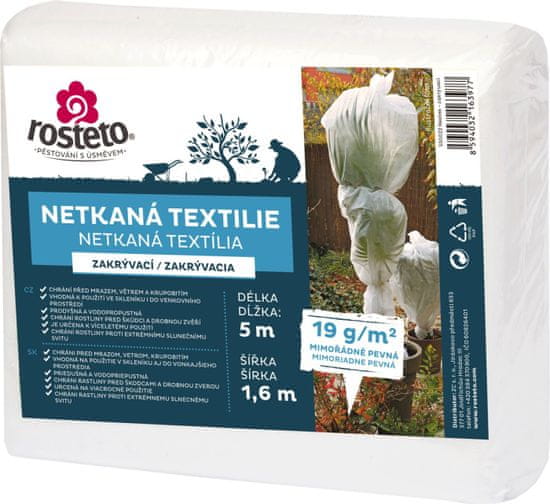 Rosteto Neotex / netkaná textília - biely 19g šírka 5 x 1,6 m