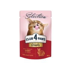Club4Paws Premium Kapsičky pre mačky prúžky s kralikom v omačke 12x85g