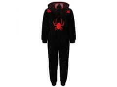 MARVEL COMICS SPIDERMAN Jednodielne pyžamo/kombinéz pre chlapcov, čierne, s kapucňou 3-4 let 104 cm