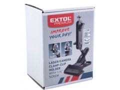 Extol Premium Držiak-klip nastaviteľný na laser/kameru, 1/4" skrutka