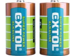 Extol Energy Batéria alkalické, 2ks, 1,5V D (LR20)