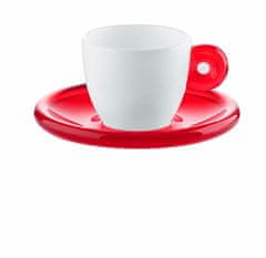 Guzzini Súprava 6 šálok s tanierikmi na espresso GOCCE červená
