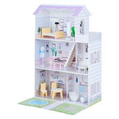 Teamson Olivia's Little World - 12" fialový domček pre bábiky s prednou záhradou a vhodným príslušenstvom (ručne vyrábaný)