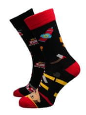 Hesty Socks unisex ponožky fireman čierno-červená 39-42