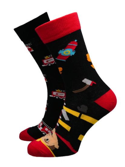 Hesty Socks unisex ponožky fireman čierno-červená
