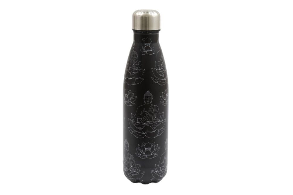 Sifcon Fľaša na vodu BUDDHA, 500 ml, čierna
