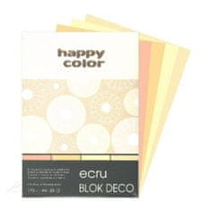 Happy Color Blok s farebnými papiermi A4 Deco 170 g - ecru odtiene