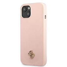 Guess 4G Silicone Metal Logo puzdro pre iPhone 13 mini ružové