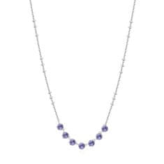 Brosway Pôvabný náhrdelník s fialovými kryštálmi Symphonia BYM135