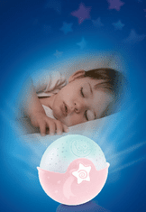 Infantino Nočná lampička s projekciou ružová