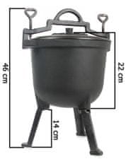MAR-POL Poľovnícky liatinový kotlík 8L, smaltovaný M90031
