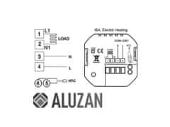 Aluzan Class E-16W (SVETLÁ VARIANTA) WiFi, programovateľný izbový termostat pre spínanie elektrického vykurovania do 16 A, diaľkovo ovládateľný cez aplikáciu Android alebo iOS