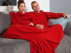 Froster Červená hrejivá deka s rukávmi pre pár