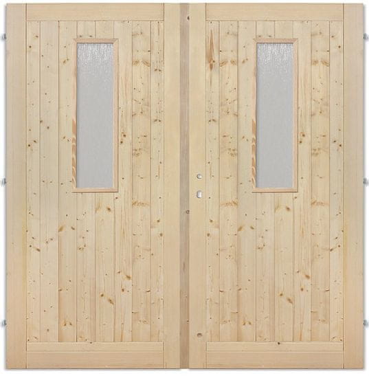 Hdveře vráta palubovkové dvere sklo 212/203 vrátane drevenej zárubne, zámok fab