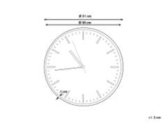 Beliani Nástenné hodiny 31 cm sivé GORDOLA
