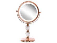 Beliani LED Makeup zrkadlo 18 cm CLAIRA ružovo zlaté