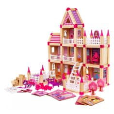 Mamido Drevený domček pre bábiky 268 dielov ružový