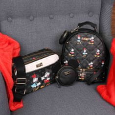 PRIMARK Peňaženka Mickey and Minnie Mouse + sáčok, čierna, na nastaviteľnom popruhu 24x15x8cm