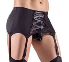 Svenjoyment Suspender Belt (Black), pánsky fetish podväzkový pás M