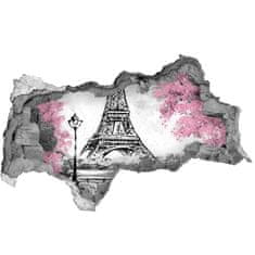 Wallmuralia.sk Fototapeta diera na stenu 3D Eiffelova veža v paríži 95x73 cm