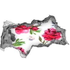 Wallmuralia.sk 12D diera nálepka Červené ruže 150x115 cm